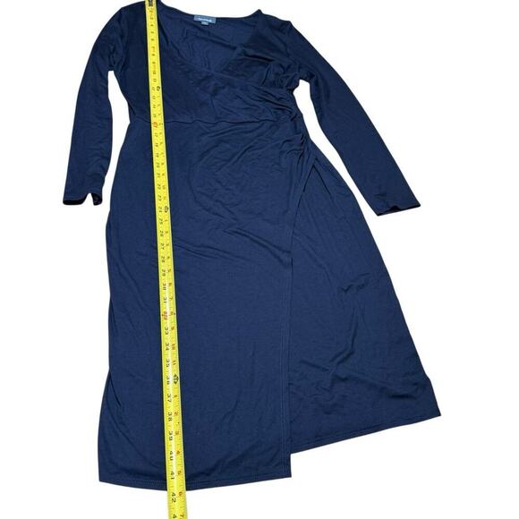 Modcloth Faux Wrap Dress L Blue Office Siren Minimalism Preppy Prep Feminine - Picture 10 of 10